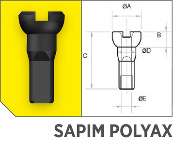 Küllőanya SAPIM POLYAX réz 14G 12 mm fekete önzáró 